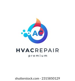 colorful letter A and letter C for HVAC logo design