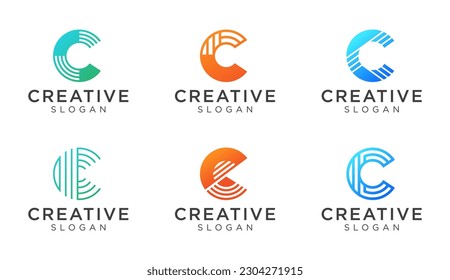 Colorful Letter C logo icon design for various types of businesses and company