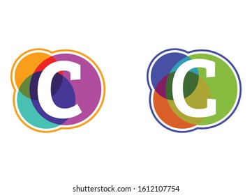Colorful Letter C Logos with Overlapping Circles Creative Branding Concepts