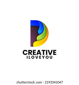 bunter Buchstabe d kreatives Logo-Design