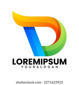 colorful letter d gradient logo design 