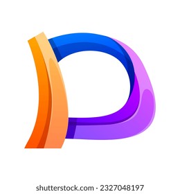 Farbverlauf-Logo-Design mit Farbbuchstaben D 