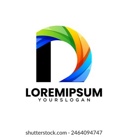 colorful letter d logo design 