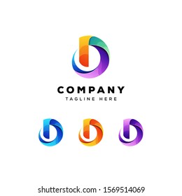 colorful letter d logo vector template for your brand