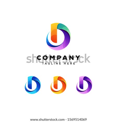 colorful letter d logo vector template for your brand