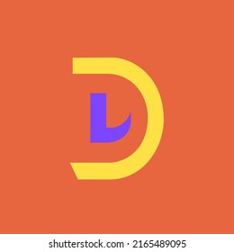 Colorful Letter D Modular Typeface, With Sharp, Bold, Masculine, But Playful Style. Perfect For Personal Brand Logo, Abbreviation, Title, Etc.