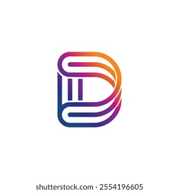 Colorful Letter D Monogram, Logo Design Inspiration