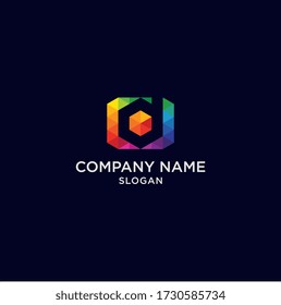 Colorful letter D for technology logo vector template. Business corporate letter D pixel logo graphic vector
