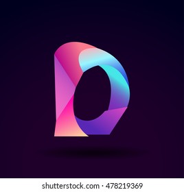 colorful Letter D vector initial logo symbol. 