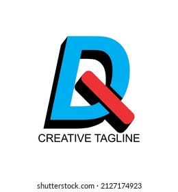 Letra colorida vector D, perfecta para logotipos de creadores de contenido.