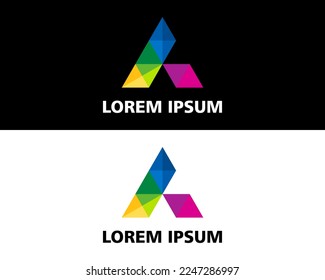 Colorful Letter A Diamond Logo Design