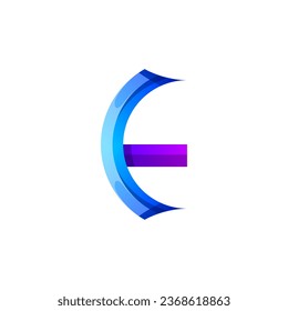 colorful letter e abstract icon logo design 