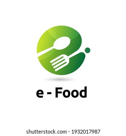 colorful letter e food logo vector concept, icon, element, and template for company