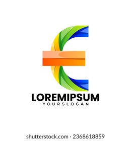 colorful letter e icon logo design 