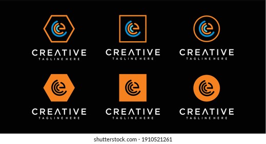 Inspiración en el diseño del logotipo de la letra E colorida
