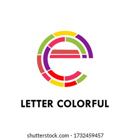 Colorful Letter e logo font design template illustration