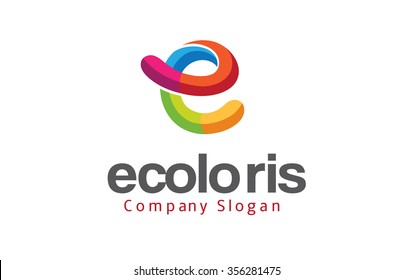 Colorful Letter E Logo Vector Symbol Design Illustration