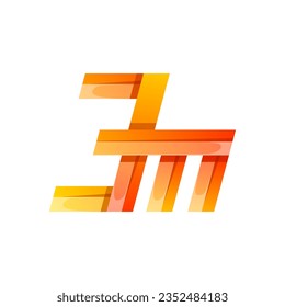 colorful letter E and M icon logo design 