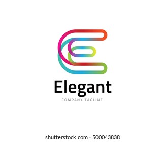 Colorful Letter E Multiply Color Logo Template