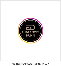 Colorful letter ED logo vector template. Business corporate letter E logo design vector. Letter E logo for technology. Illustration vector