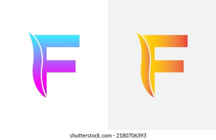 Farbige Buchstaben F Logo Design Vorlage. F-Buchstaben-Logo, Vektordesign-Elemente für die Unternehmensidentität.