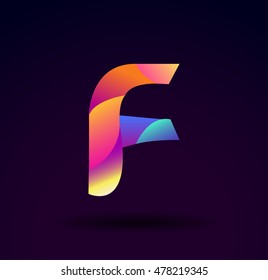 colorful Letter F vector initial logo symbol. 