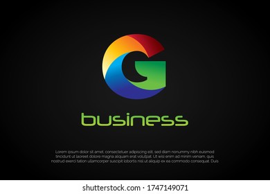 Colorful Letter G Uppercase, Initial Letter Logo For Your Company Name, Alphabet Logo Template Ready For Use, Modern Initial Logo