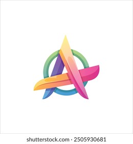Colorful letter A gradient logo design