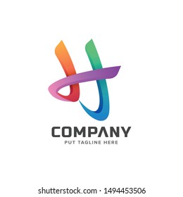 Colorful letter H initial logo collection 