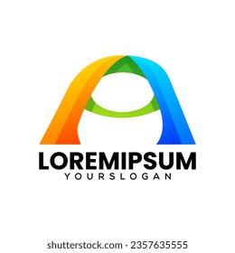colorful letter a icon logo design 