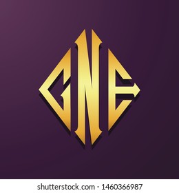 Colorful letter initial CNE logo collection 