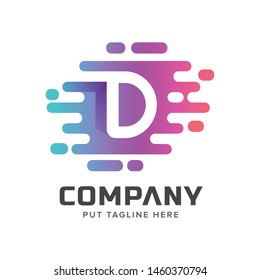 Colorful letter initial D logo collection 