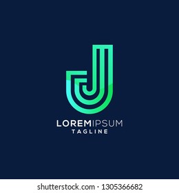 colorful letter J initial monogram logo