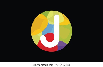 Colorful Letter J Logo Design vector Template. Abstract Technology Letter J Logo Design