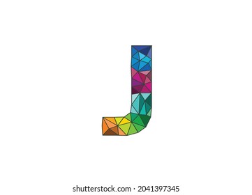 Colorful letter J logo design vector template
