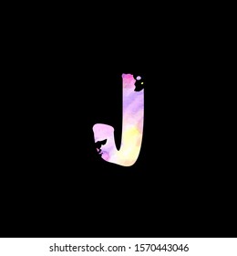 Colorful Letter J logo icon. Design concept abstract watercolor splash  with letter logo icon for initial, business identity, banner text and more brand design.