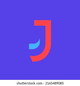 Colorful Letter J Modular Typeface, With Sharp, Bold, Masculine, But Playful Style. Perfect For Personal Brand Logo, Abbreviation, Title, Etc.