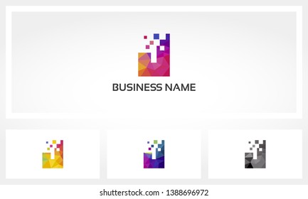 Colorful Letter J Pixel Eroded