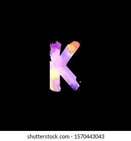 Colorful Letter K logo icon. Design concept abstract watercolor splash  with letter logo icon for initial, business identity, banner text and more brand design.