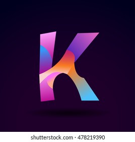 colorful Letter K vector initial logo symbol. 