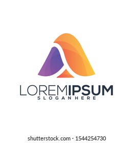 colorful letter A logo design vector