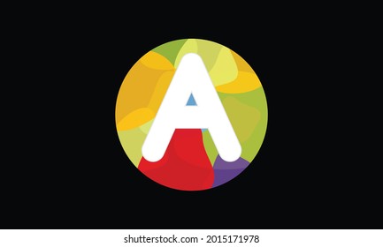 Colorful Letter A Logo Design vector Template. Abstract Technology Letter A Logo Design