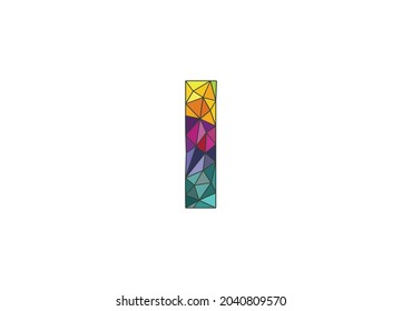 Plantilla vectorial de diseño de logotipo I de letra colorida
