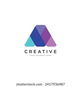 Colorful Letter A logo Design vector