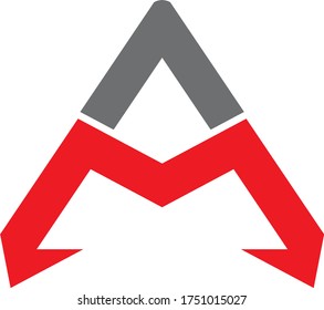 Colorful AM letter logo and vector design.