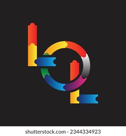 Colorful Letter LOL Puzzle Logo, Background Simple Design