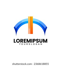 colorful letter m icon logo design 