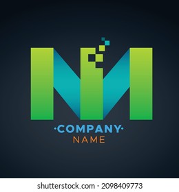 colorful letter M I Vector logo for Business Company, Brand Logo