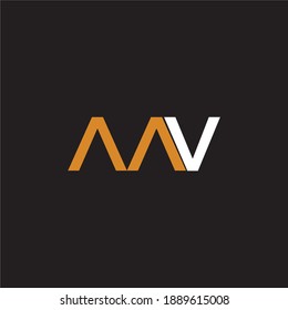 Colorful Letter MV AAV logo icon design template elements - vector sign for your business card  and brand templates on black background.