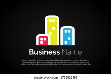 Colorful Letter N With building icon incorporated with in for Initial Letter Logo For Your Real Estate Company, Business, Association. Alphabet Logo Template Ready For Use, Modern Initial Logo